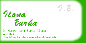 ilona burka business card